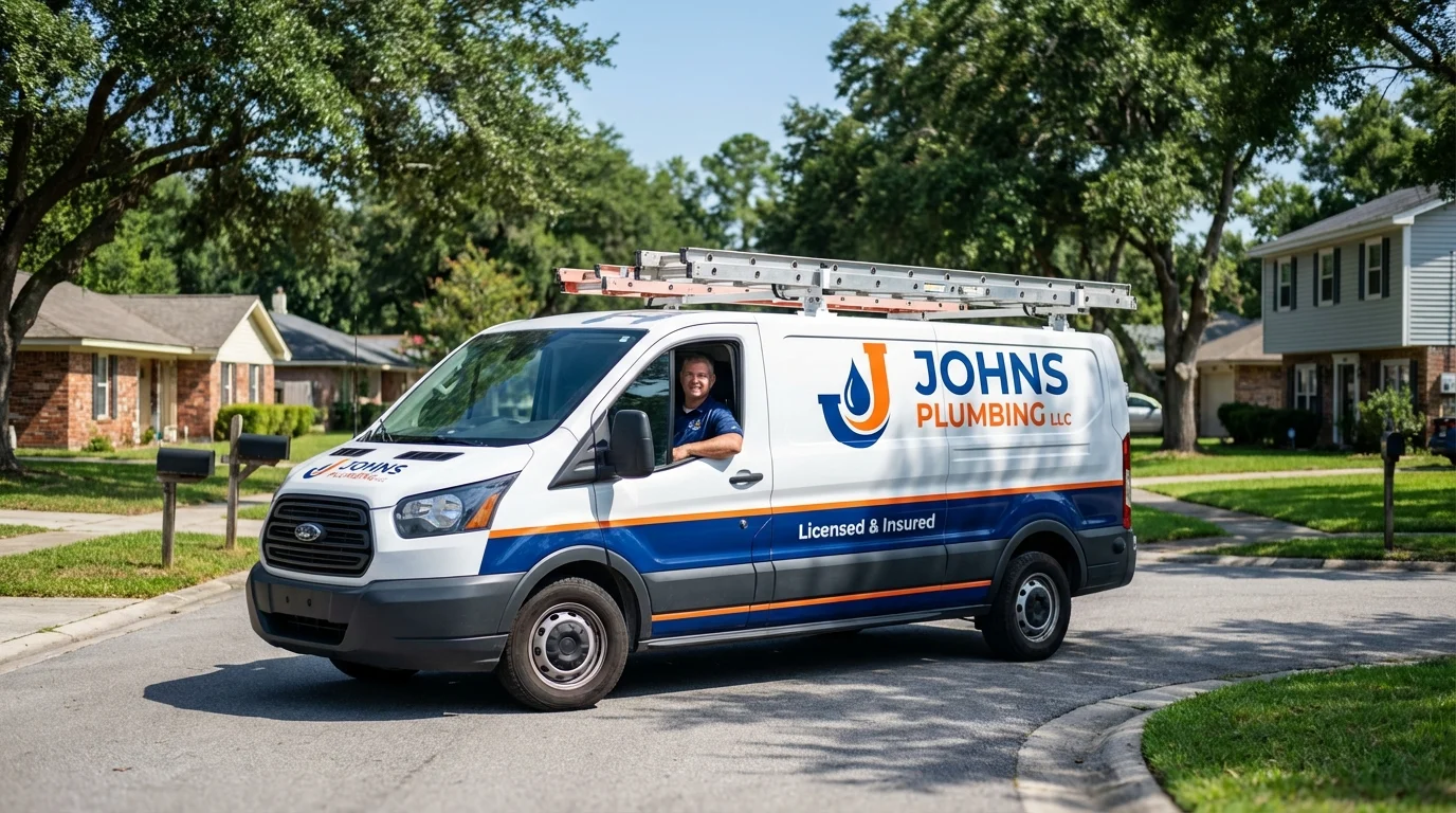 Johns Plumbing LLC service van in Nahunta, GA