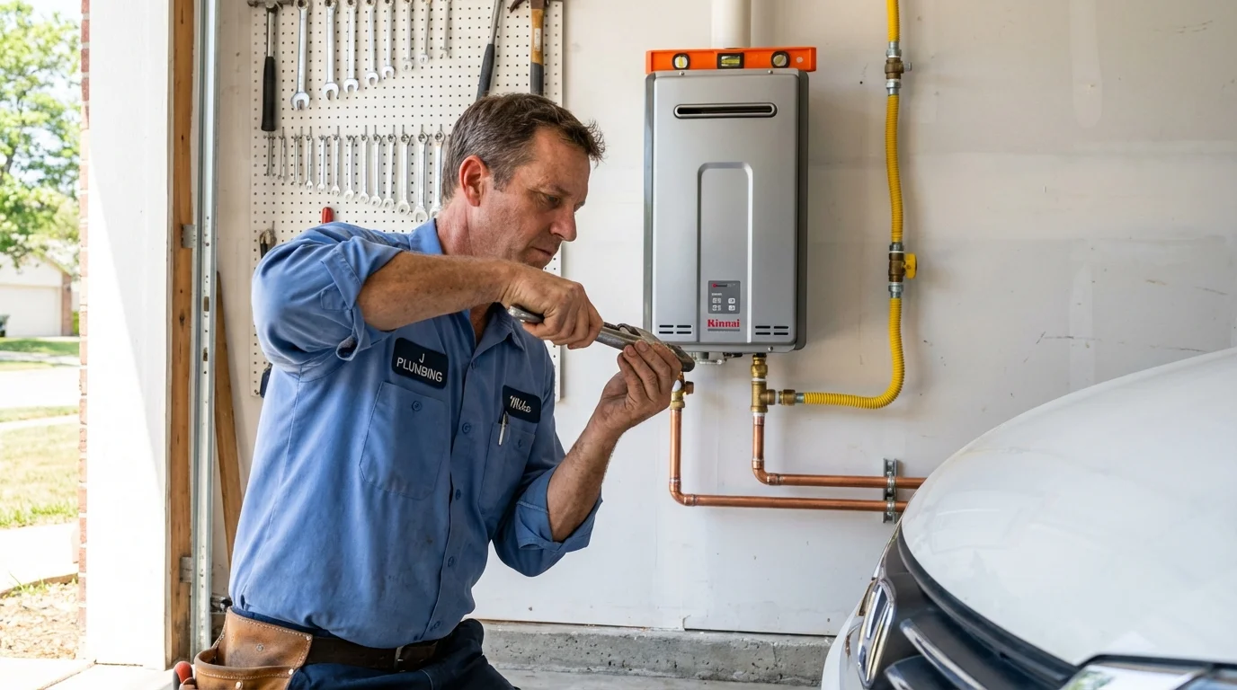 Tankless water heater installation by a Johns Plumbing LLC plumber in Nahunta